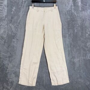 Island Importer Straight Leg Linen Pants Men's Size 27x30 Cream Beach Relaxed